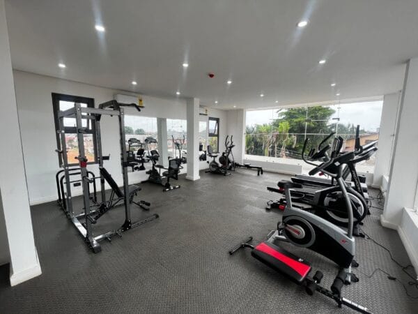 Fully equipped gym available for residents.
