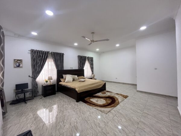 Expansive master bedroom with elegant finishes and large windows for natural light.