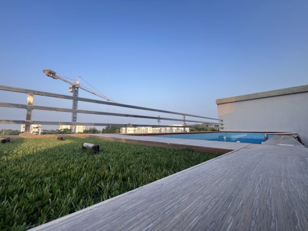 Refresh yourself in the rooftop pool with panoramic city views.